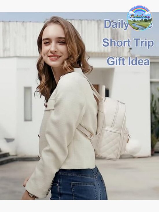 Mini Plaid Faux Leather Backpack Purse Women Girls Daypack